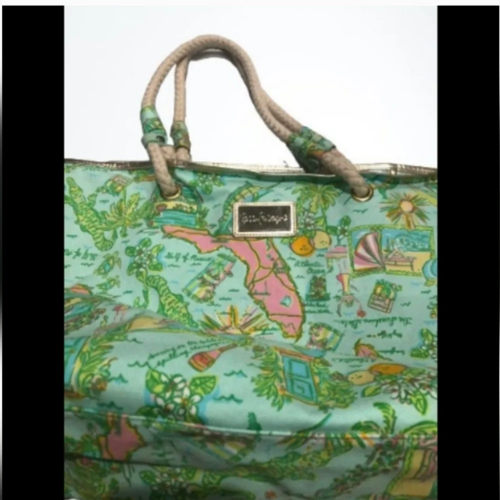 Lilly Pulitzer Rare Shoreline Florida Tote Bag One Size